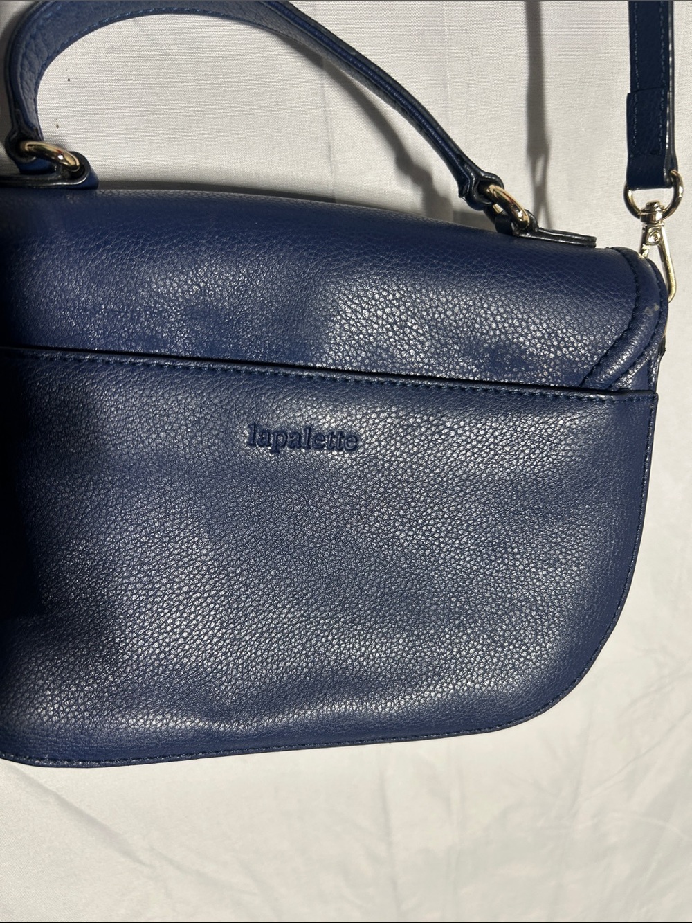 Navy Crossbody Bag – Elegant Pebble Leather Shoulder Bag